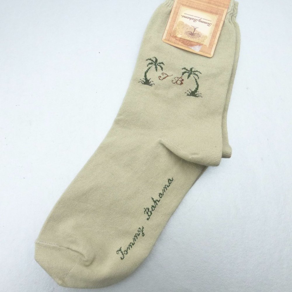 Rare Tommy Bahama Khaki Ankle Socks Ladies Womens Size 9 - 11 USA Palms Designer